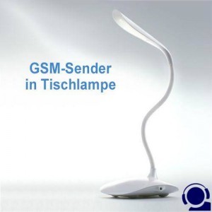 Verdecktes GSM-Abhörgerät in Büro-Schreibtisch-Lampe.